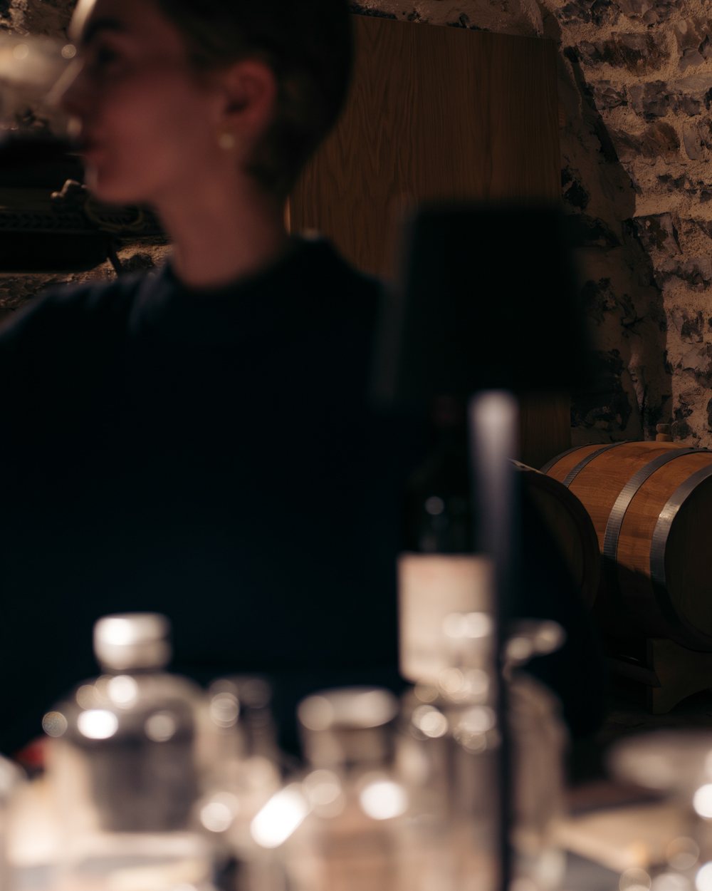 Moody bar with barrels, restaurant photography in Lefkada